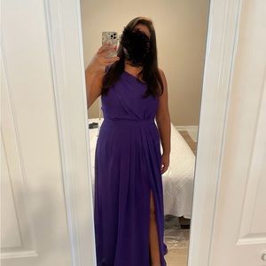 Purple David’s Bridal Chiffon dress S 14